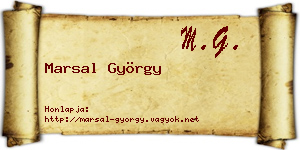 Marsal György névjegykártya